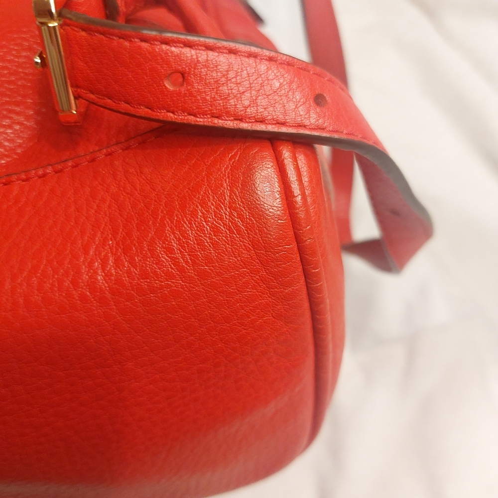 Michael Kors Red Rhea Leather Backpack - Picture 10 of 16